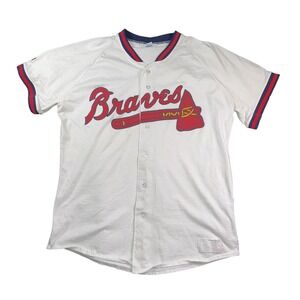 Vintage Atlanta Braves Jersey Mens XL MLB Baseball Russell Athletic 90s